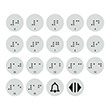 Тактильные наклейки для кнопок лифта с 0 по 16 этаж (набор) , ДС96 (пленка, 20х20 мм, желтый)